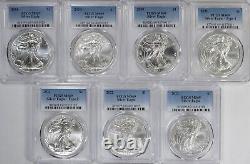 1986-2024 American Silver Eagles Complete 40 Coin Set Each Graded PCGS MS69
