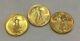 1986, 87, 88 Lot Of (3) Early Date 1/10th Ozt American Gold Eagles Raw