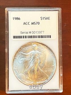 1986 American Silver Eagle Uncirculated No Mint Mark 1st Year Issue WithFREE Coins