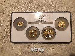 1986 Gold American Eagle 4 Coin Mint State 69 Set NGC MS69 1st Year