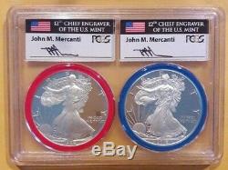 1986-S 2016-W PCGS PR70 Silver Eagle Mint Engravers Series 2 Coin Set Mercanti