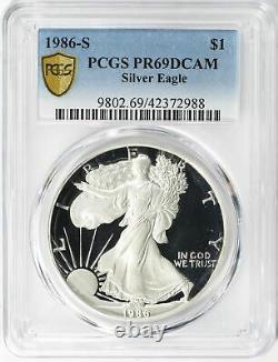 1986-S American Silver Eagle PCGS Proof-69 Deep Cameo