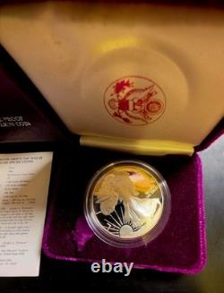 1986-S Proof American Silver Eagle Dollar $1 Box & COA US Mint Bullion