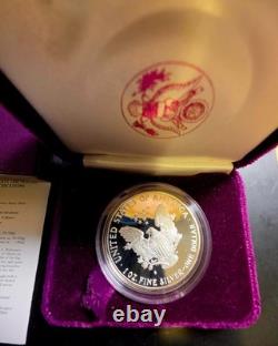 1986-S Proof American Silver Eagle Dollar $1 Box & COA US Mint Bullion