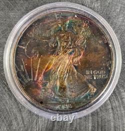 1986 Silver American Eagle Coin BU Unique Monster Toned 1 Oz US $1 Uncirculated