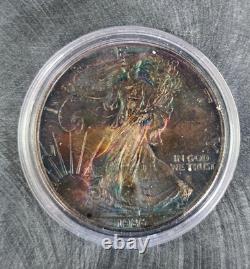 1986 Silver American Eagle Coin BU Unique Monster Toned 1 Oz US $1 Uncirculated