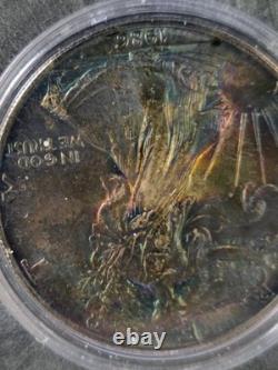 1986 Silver American Eagle Coin BU Unique Monster Toned 1 Oz US $1 Uncirculated