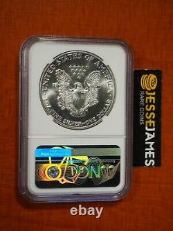 1987 $1 American Silver Eagle Ngc Ms69 Mint Error Obverse Struck Thru