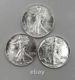 1987 American Silver Eagle Lot Of 5 Coins Gem-chbu