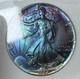 1987 American Silver Eagle Ms70 Pci Monster Toner With Galaxy Blues & Purples