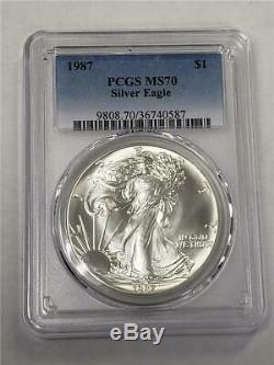 1987 Silver American Eagle MS70 PCGS US Mint $1 Coin