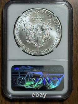 1987 Silver Eagle? $1 Gem? Uncirculated Ngc Hand Signed John Mercanti