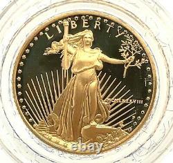 1988 P $5 Gold American Eagle Proof 1/10 OZ Collector Case Box COA US Mint