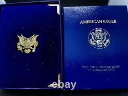 1988 P $5 Gold American Eagle Proof 1/10 OZ Collector Case Box COA US Mint