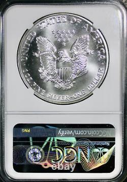 1990 American Silver Eagle Mint Error Obverse Struck Through NGC MS-69
