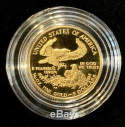 1991-P 1/10 oz Proof Gold American Eagle withBox & COA In Capsule Ket Date MINT