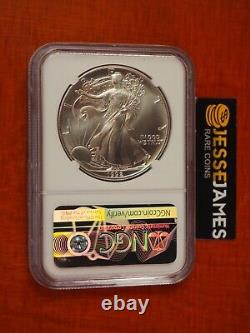 1992 $1 American Silver Eagle Ngc Mint Error Ms69 Reverse Struck Thru