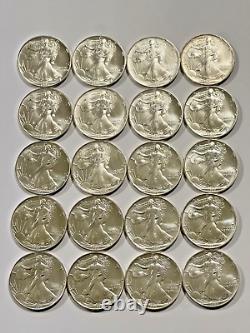 1992 American Eagle Silver Dollar FULL Roll BU UNCIRCULATED QTY. 20 LOT 30