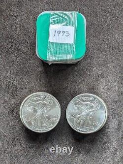 1993 American Silver Eagle Mint Roll Of 20 Unc, Lowest Price On Ebay Or Anywhere