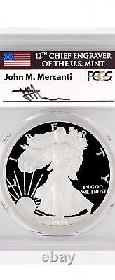 1993-P Silver Eagle PCGS PR70 Mercanti- No Spots Perfect Coin