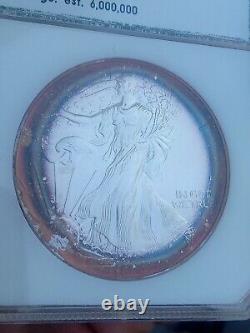1994 American Silver Eagle PCI Rainbow Toned Ex. PCI Toning Key Date