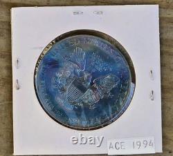1994 Silver American Eagle Coin BU Unique Monster Toned 1 Oz US $1 Uncirculated