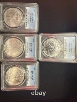 1994 Silver Eagle Pcgs Ms69 Lot Of 4 Coins
