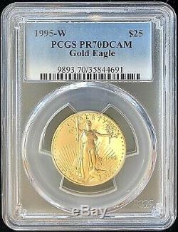 1995-W $25 American Gold Eagle Proof PR70 DCAM PCGS 1/2 oz Key Date Coin MINT