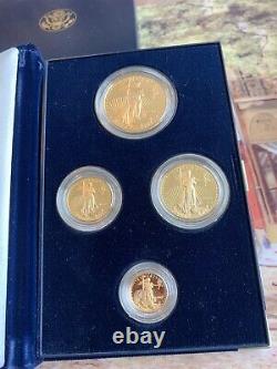 1995-W PROOF AMERICAN GOLD EAGLE 1.85 oz. 4- MINT COIN SET & BOX & COA