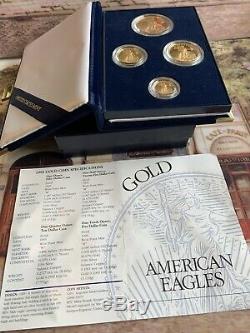 1995-W PROOF AMERICAN GOLD EAGLE 1.85 oz. MINT 4- COIN SET BOX & COA