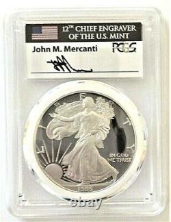 1995-p To 2000-p Mint Engraver Silver Eagles-pcgs Pr70-mercanti-sequenced Series