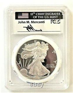 1995-p To 2000-p Mint Engraver Silver Eagles-pcgs Pr70-mercanti-sequenced Series