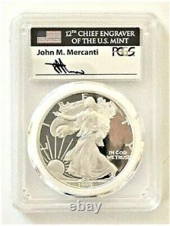 1995-p To 2000-p Mint Engraver Silver Eagles-pcgs Pr70-mercanti-sequenced Series