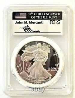 1995-p To 2000-p Mint Engraver Silver Eagles-pcgs Pr70-mercanti-sequenced Series