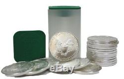 1996 American Silver Eagle Uncirculated Roll Lot of 20 Coins, Mint Tube 1oz each