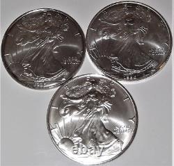 1996 Silver Eagles UNC Lot of 3