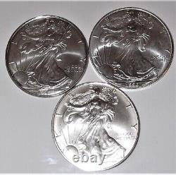 1996 Silver Eagles UNC Lot of 3