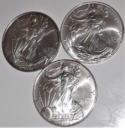 1996 Silver Eagles UNC Lot of 3