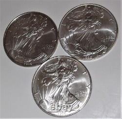 1996 Silver Eagles UNC Lot of 3