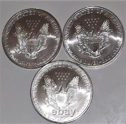 1996 Silver Eagles UNC Lot of 3