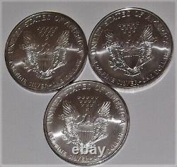 1996 Silver Eagles UNC Lot of 3