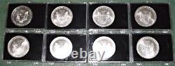 1996 United States $1 AMERICAN SILVER EAGLE 1oz with Display Case (Lot OF 8)