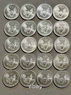 1997 American Eagle Silver Dollar Roll QTY. 20 Brilliant Shiny BU Lot 7