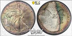 1997 MS67 Silver Eagle Rainbow Toned PCGS