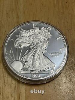 1998 1 lbs. 999 Liberty Fine Silver Eagle Proof American Royal Mint USA COA
