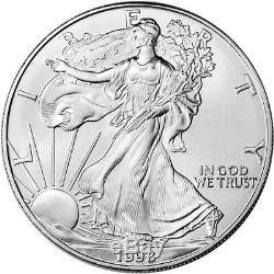 1998 American Silver Eagle (1 oz) $1 1 Roll Twenty 20 BU Coins in Mint Tube