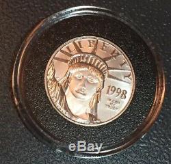 1998 Platinum Eagle $25 Eagle 1/4 Oz. Only 38,887 Minted Super Nice Eagle