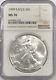 1999 Ngc Ms70 $1 Silver American Eagle Mint State 1 Oz. 999 Fine Bullion Pop 246
