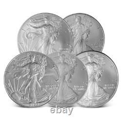1 oz American Silver Eagle Coin (Random Year Lot of 5)
