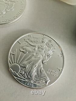 1 oz Silver American Eagle (2016) $1 Coin in MINT BU (Roll Tube of 20)